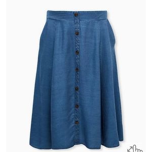 Plus Size Button up Jean Torrid Skirt